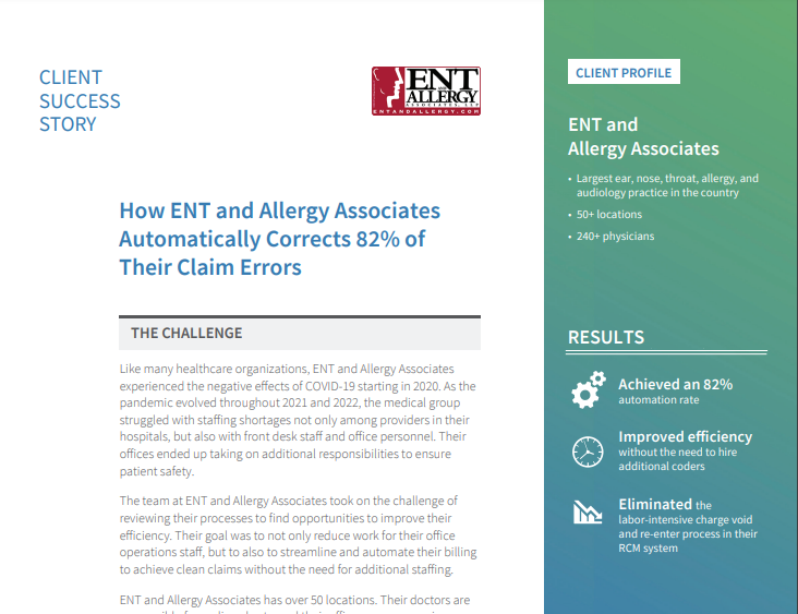 How ENT and Allergy Associates Automatically Corrects 82% of Their Claim Errors