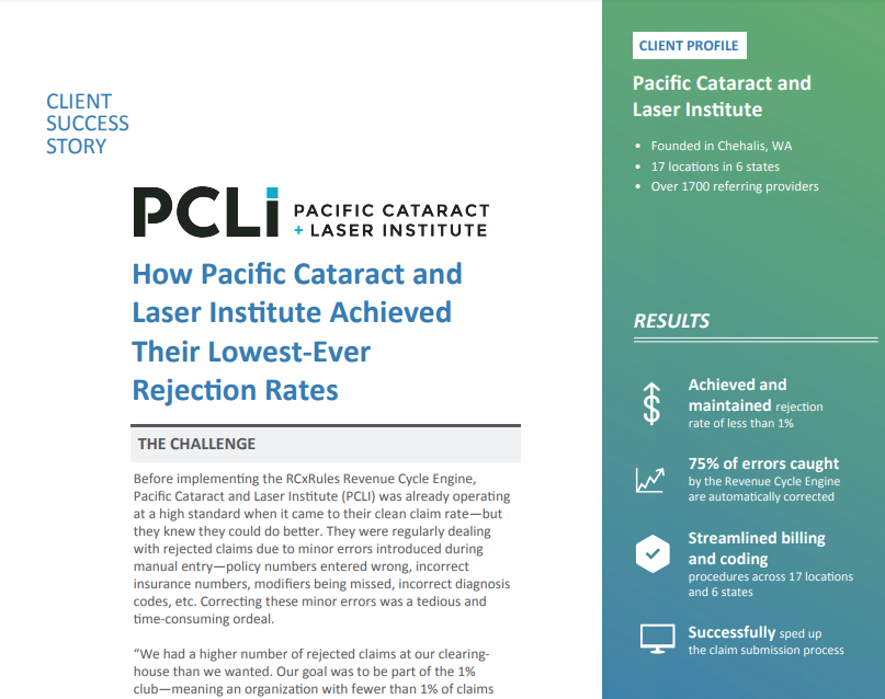 How Pacific Cataract and Laser Institute Achieved Their Lowest-Ever Rejection Rates 