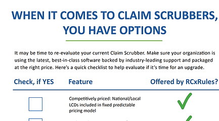 When It Comes to Claim Scrubbers You Have Options