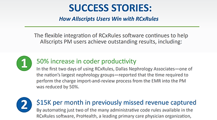 Success Stories: How Allscripts Users Win with RCxRules